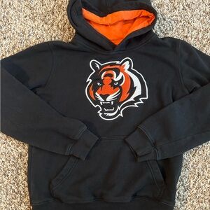 NFL Team Apparel Youth Hoodie - Black and Orange Bengals